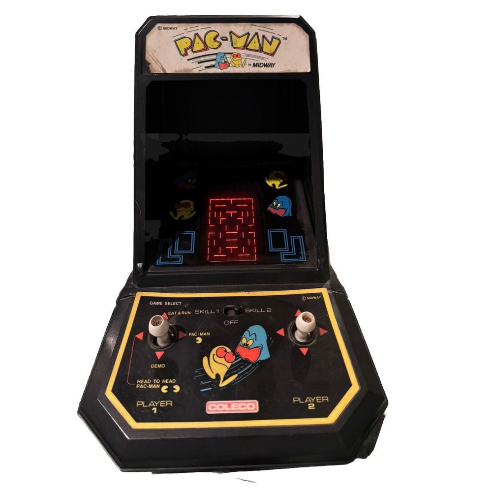 Coleco Midway PAC-MAN Mini Tabletop Arcade 1981 Vintage 3 Games In 1 Tested